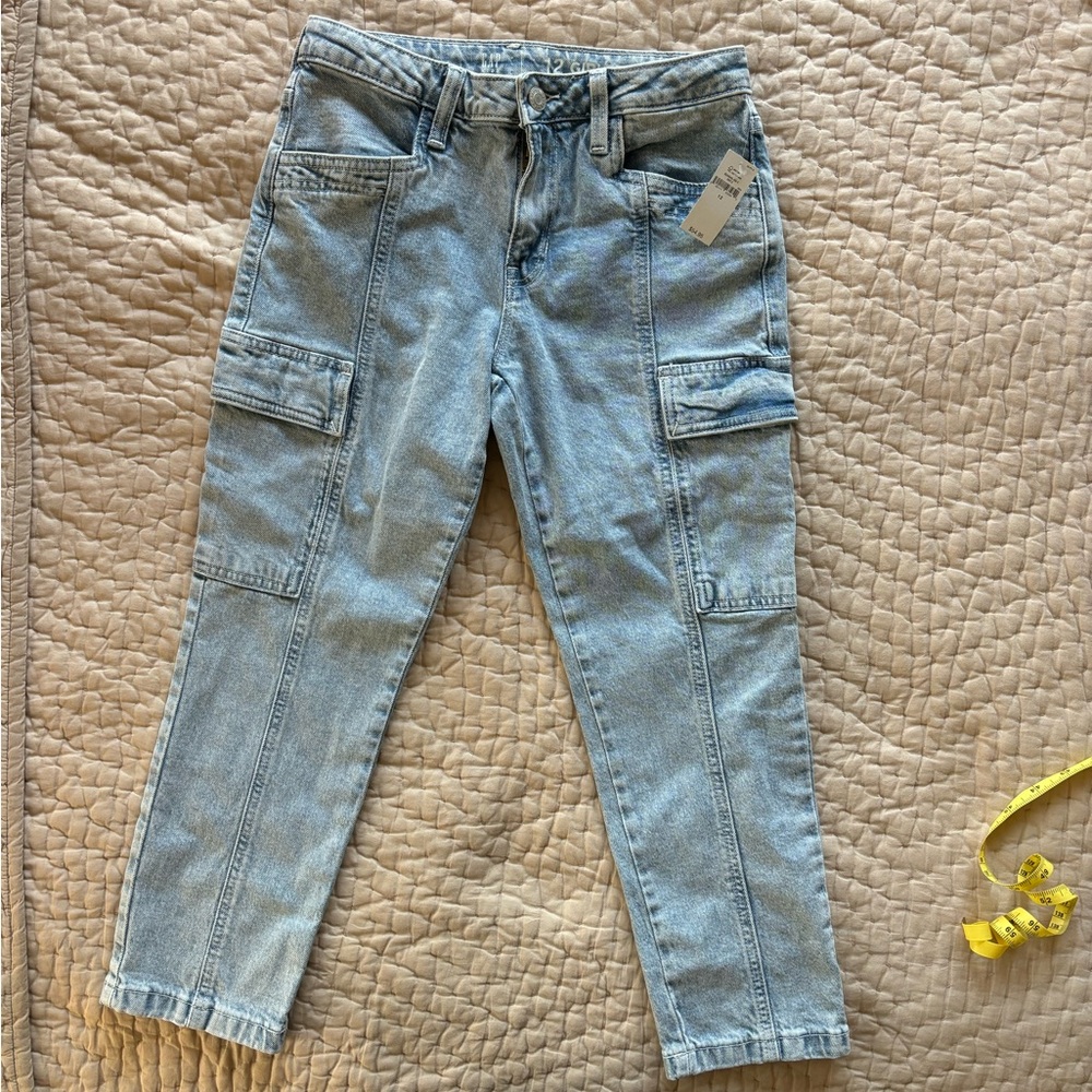 GAP High Rise Girlfriend Cargo Jeans size 12